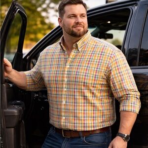 Bullock and Jones Colorful Plaid Button Down Shirt